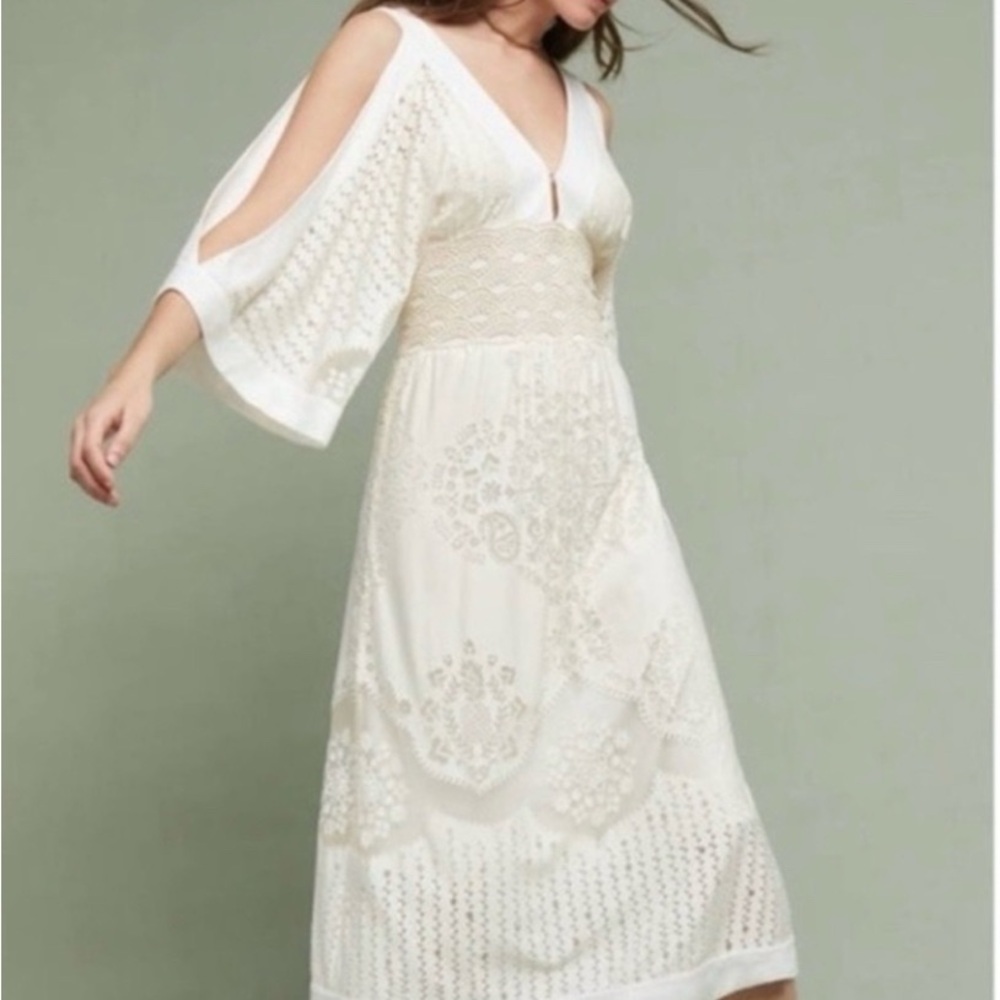 Elegant Off-White Anthropologie/Farm Rio Solana Dress Size XL